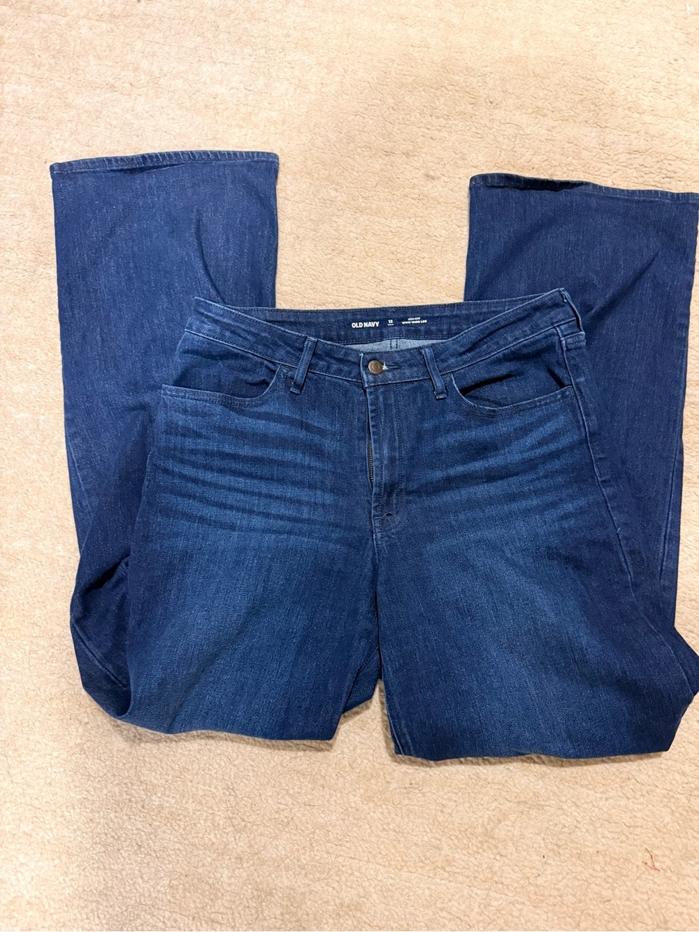 Old Navy Blue Mid-Rise Straight-Leg Jeans size 12 tall